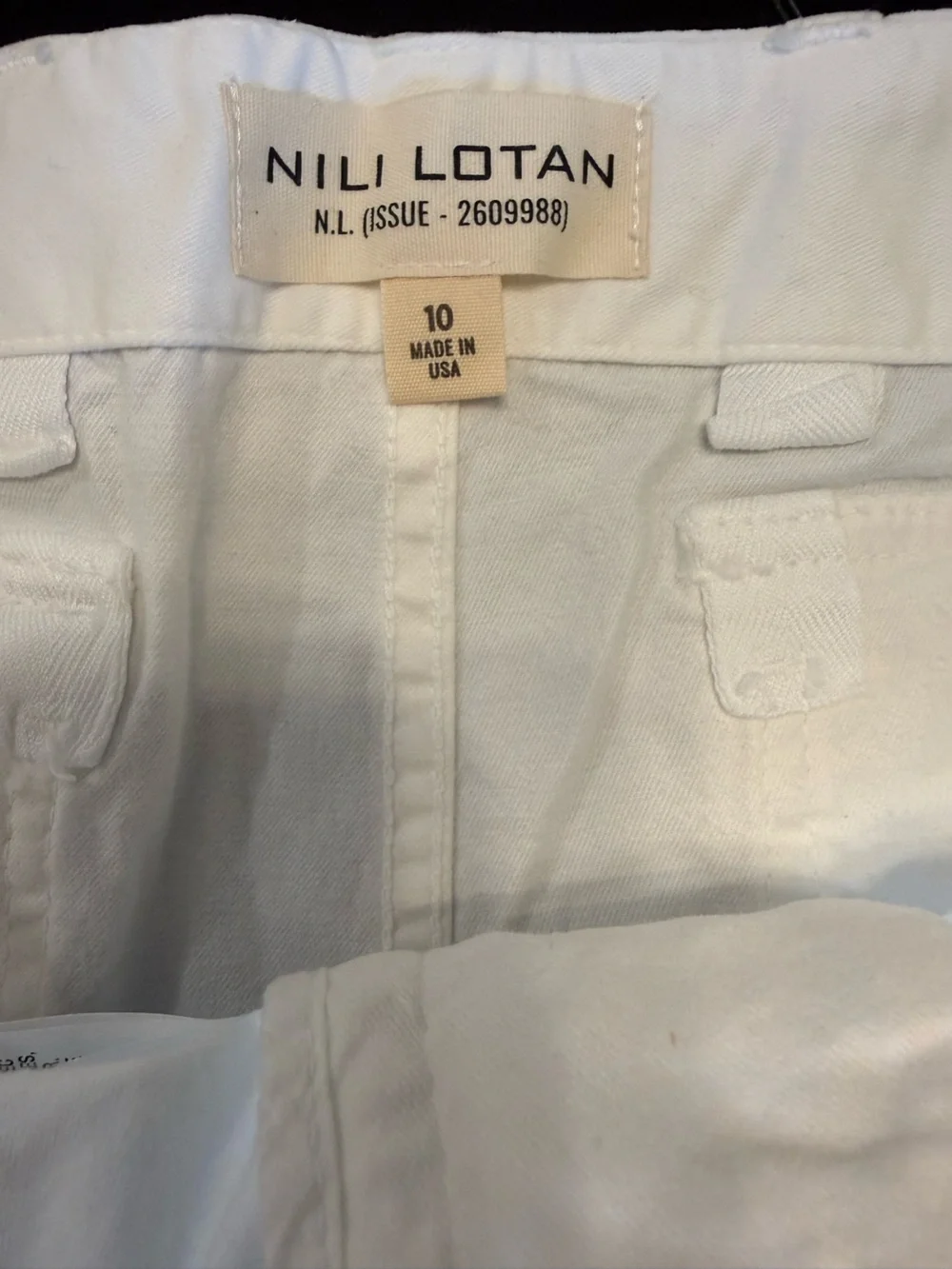 Nili Lotan Shorts Utility Cotton Blend White Cargo Pocket Stretch Size 10